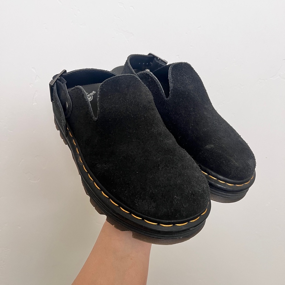 Dr. Marten Zebzag suede platform mules size 7